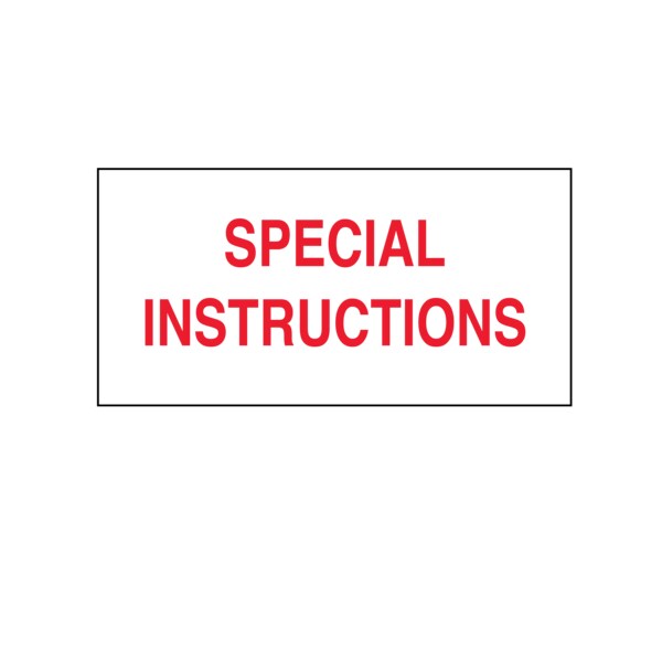 Printed Chart Tape - Special Instructions